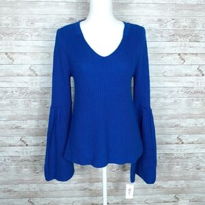 Style & Co Sweater XS Bell Sleeve Blue 21